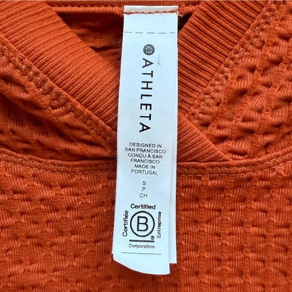 NWOT Athleta Flurry Seamless Cropped Hoodie in Foliage Orange Size S - Picture 12 of 13